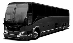A black charter bus